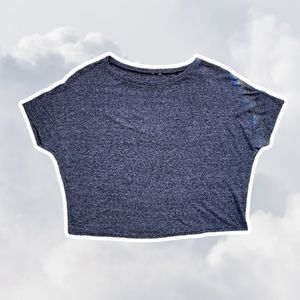 Gray Small Scoop Neck Boxy Flowy Tee